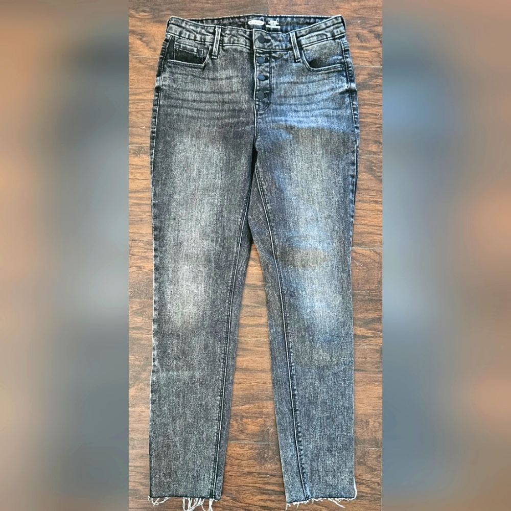 Old Navy Rockstar Super Skinny High-Rise Black Denim Jeans Women’s Size 8